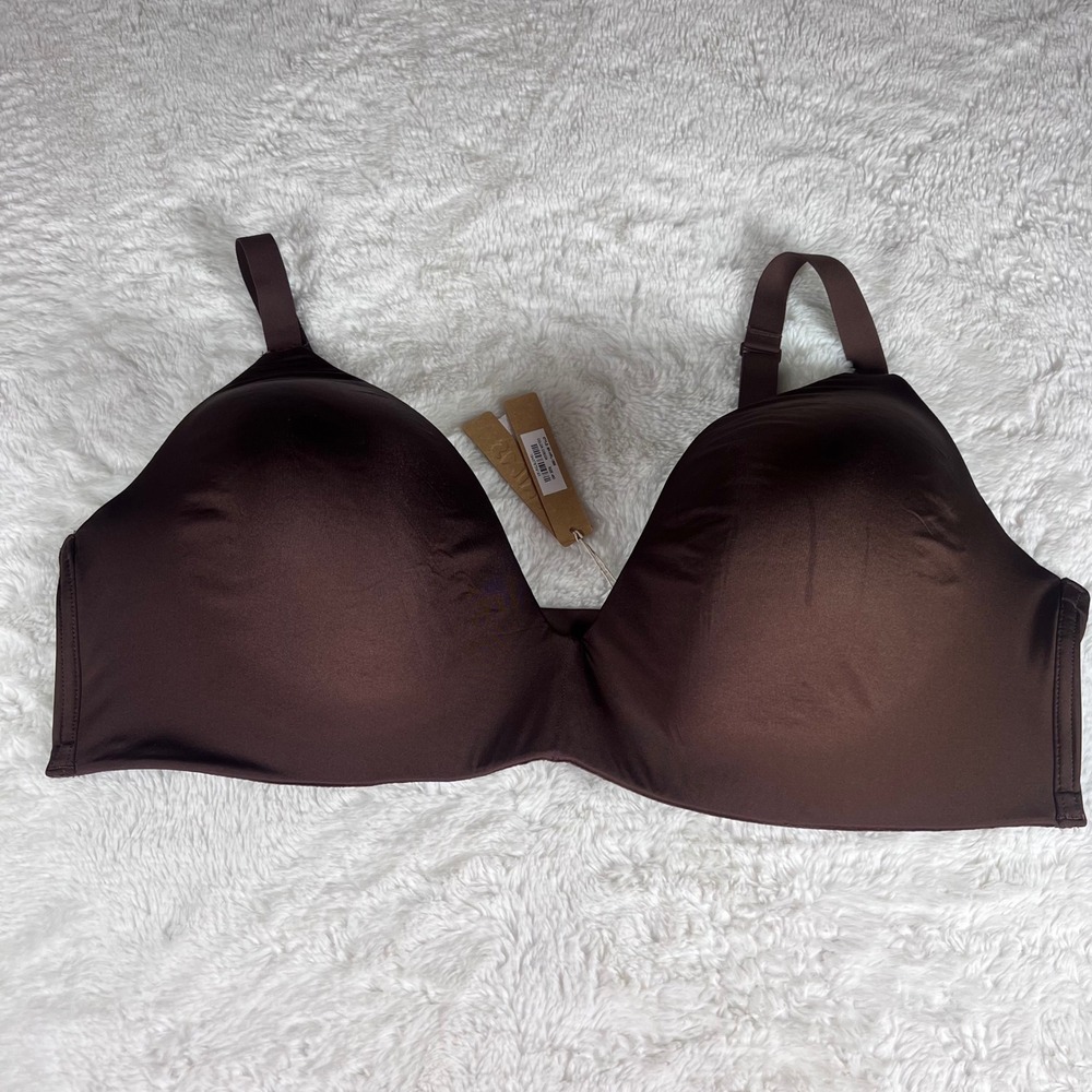 SKIMS Wireless Form Bra Cocoa Brown Seamless Padded BR-WRL-1889 46D NEW‎